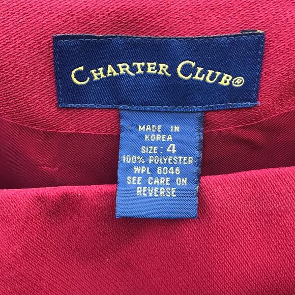 Vintage charter club red knee length skirt - Picture 2 of 2